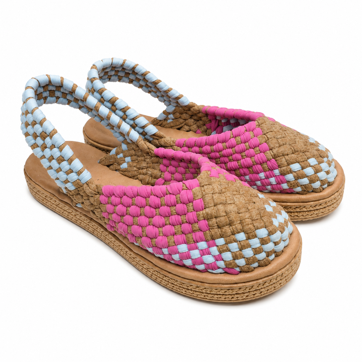 Huarache de Trapillo Cerrado con Plataforma para Dama - Tejido a Mano