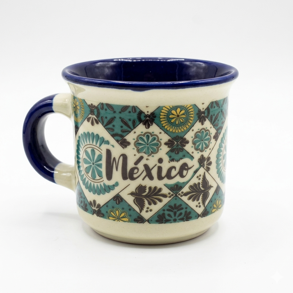 Set de 6 Tazas de Porcelana para Café Expreso - Colección Surtida de Arte Mexicano (90 ml)