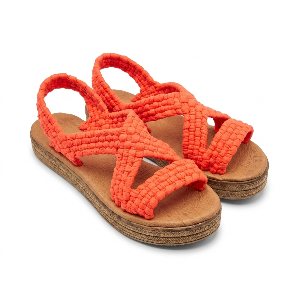 Huarache Artesanal de Trapillo con Plataforma para Dama – Tejido a Mano en Michoácan