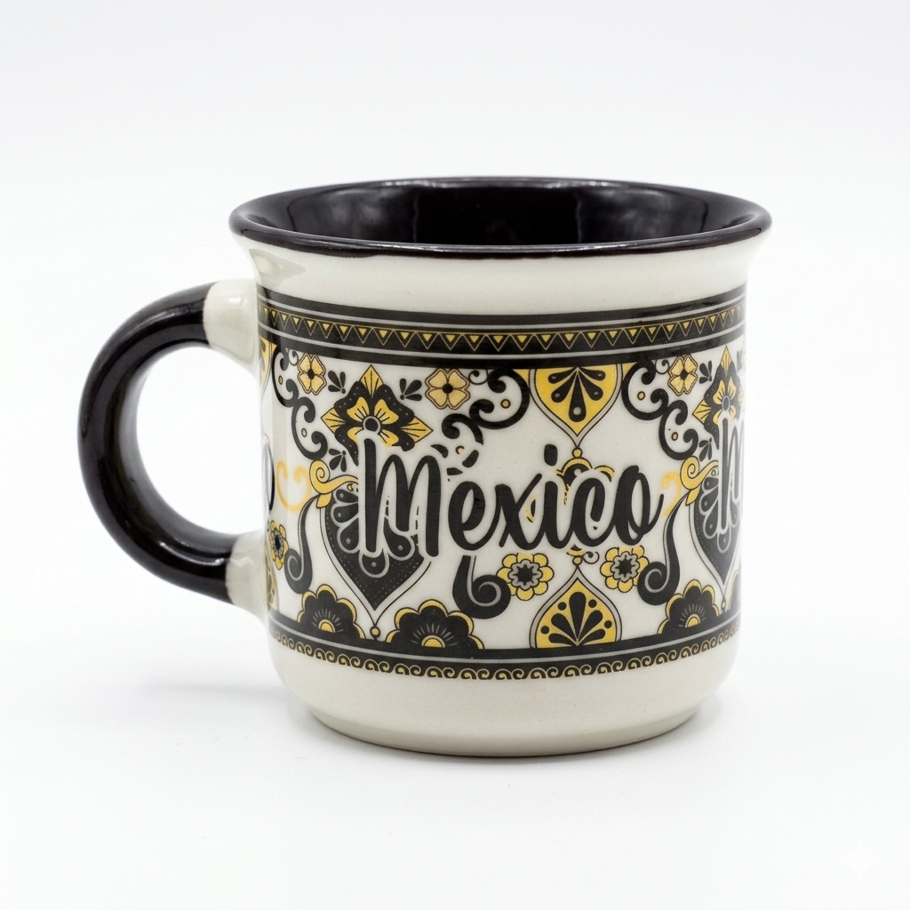 Set de 6 Tazas de Porcelana para Café Expreso - Colección Surtida de Arte Mexicano (90 ml)