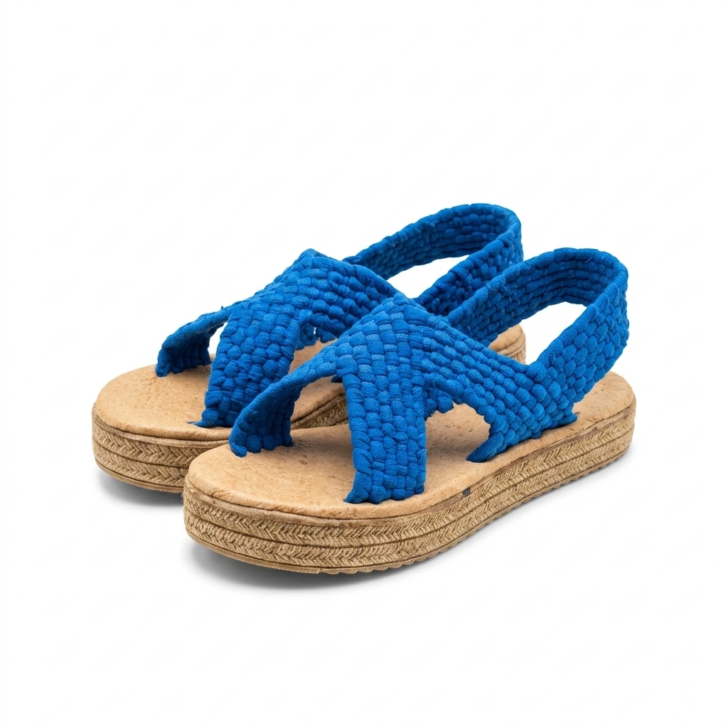 Huarache Artesanal de Trapillo con Plataforma para Dama – Tejido a Mano en Michoácan