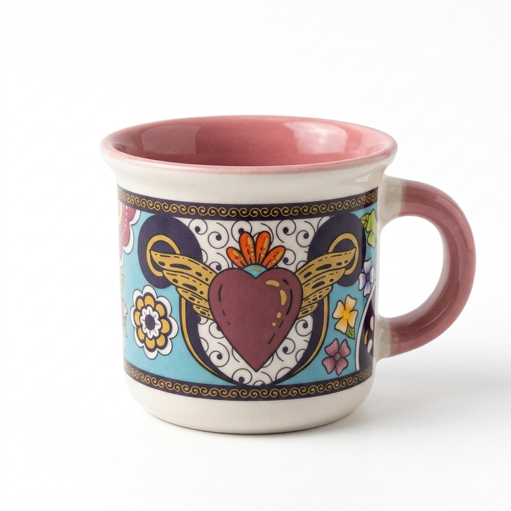 Set de 6 Tazas de Porcelana para Café Expreso - Colección Surtida de Arte Mexicano (90 ml)
