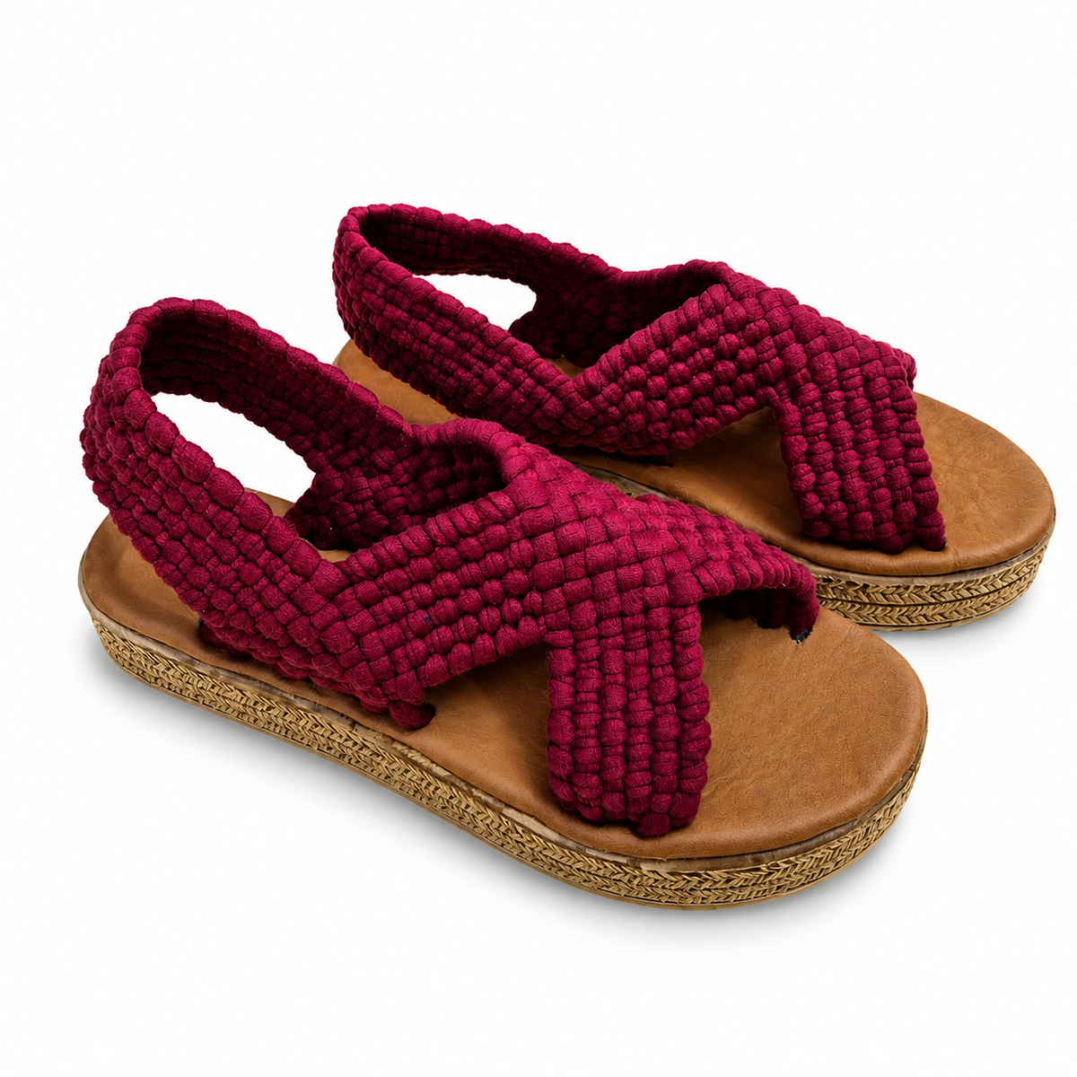 Huarache Artesanal de Trapillo con Plataforma para Dama – Tejido a Mano en Michoácan
