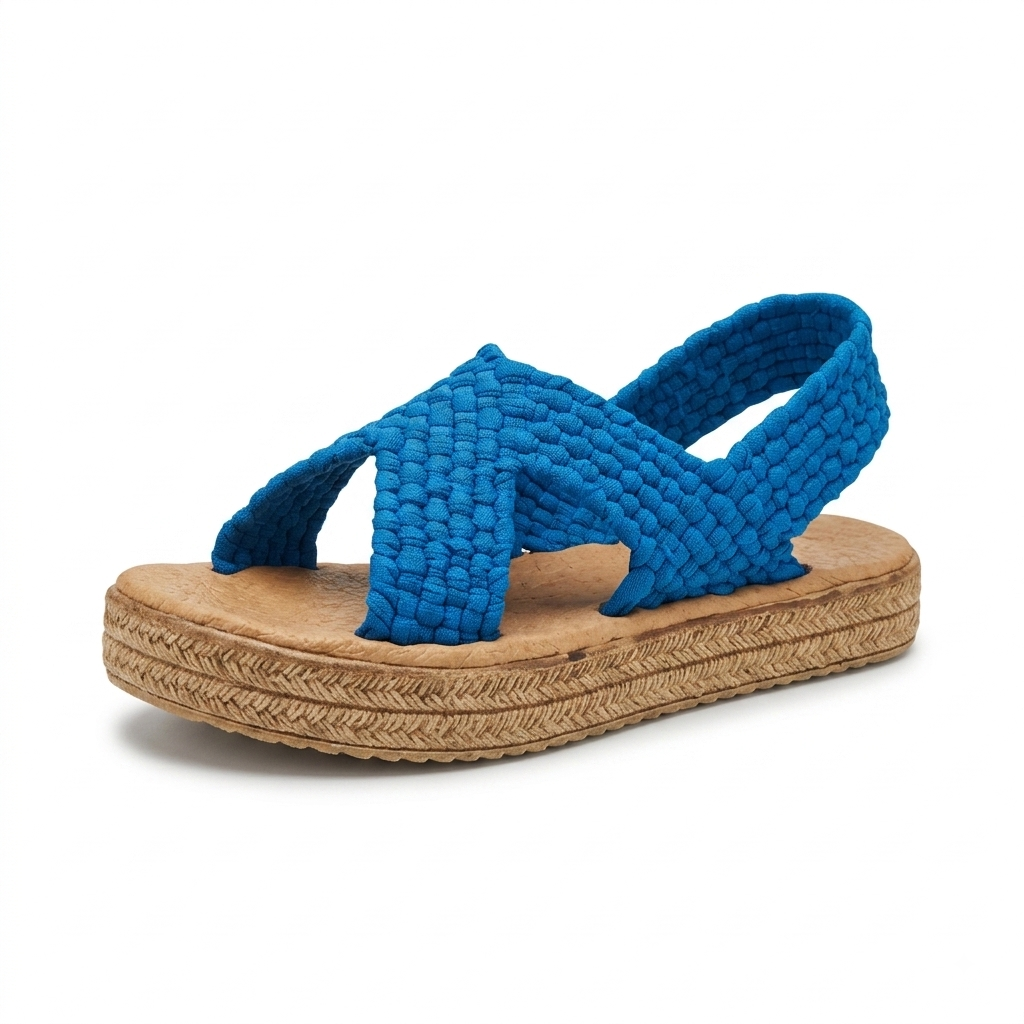 Huarache Artesanal de Trapillo con Plataforma para Dama – Tejido a Mano en Michoácan