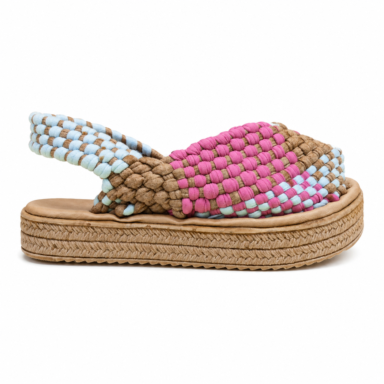 Huarache de Trapillo Cerrado con Plataforma para Dama - Tejido a Mano