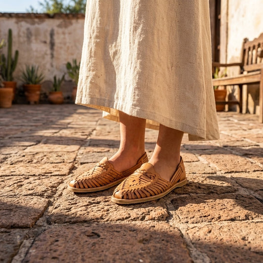 "Panchito" Women's Handmade Vaqueta Leather Huarache - Hand-Woven