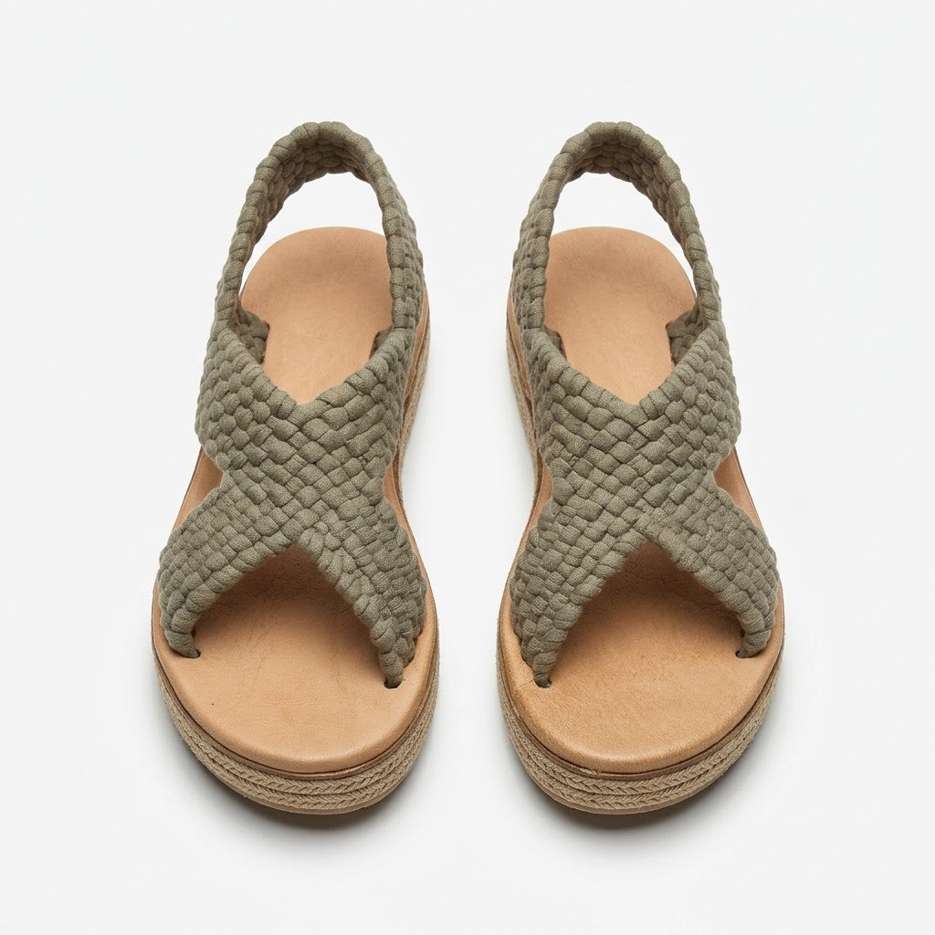 Huarache Artesanal de Trapillo con Plataforma para Dama – Tejido a Mano en Michoácan