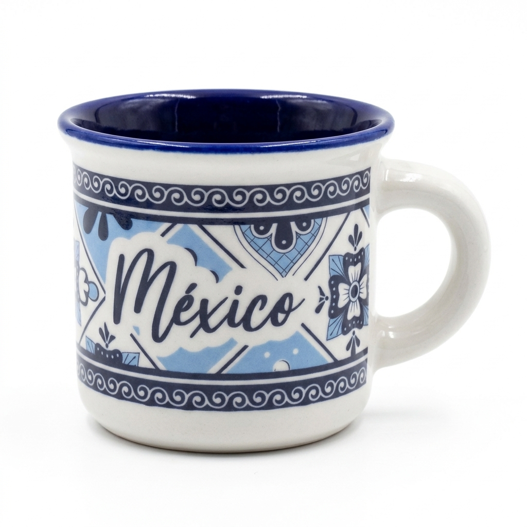Set de 6 Tazas de Porcelana para Café Expreso - Colección Surtida de Arte Mexicano (90 ml)