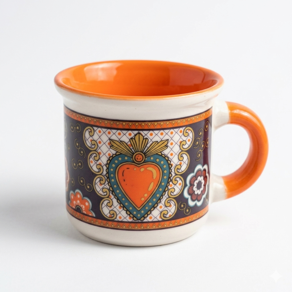 Set de 6 Tazas de Porcelana para Café Expreso - Colección Surtida de Arte Mexicano (90 ml)