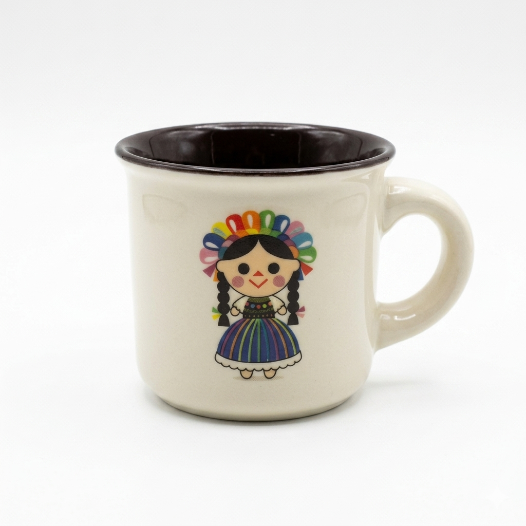 Set de 6 Tazas de Porcelana para Café Expreso - Colección Surtida de Arte Mexicano (90 ml)