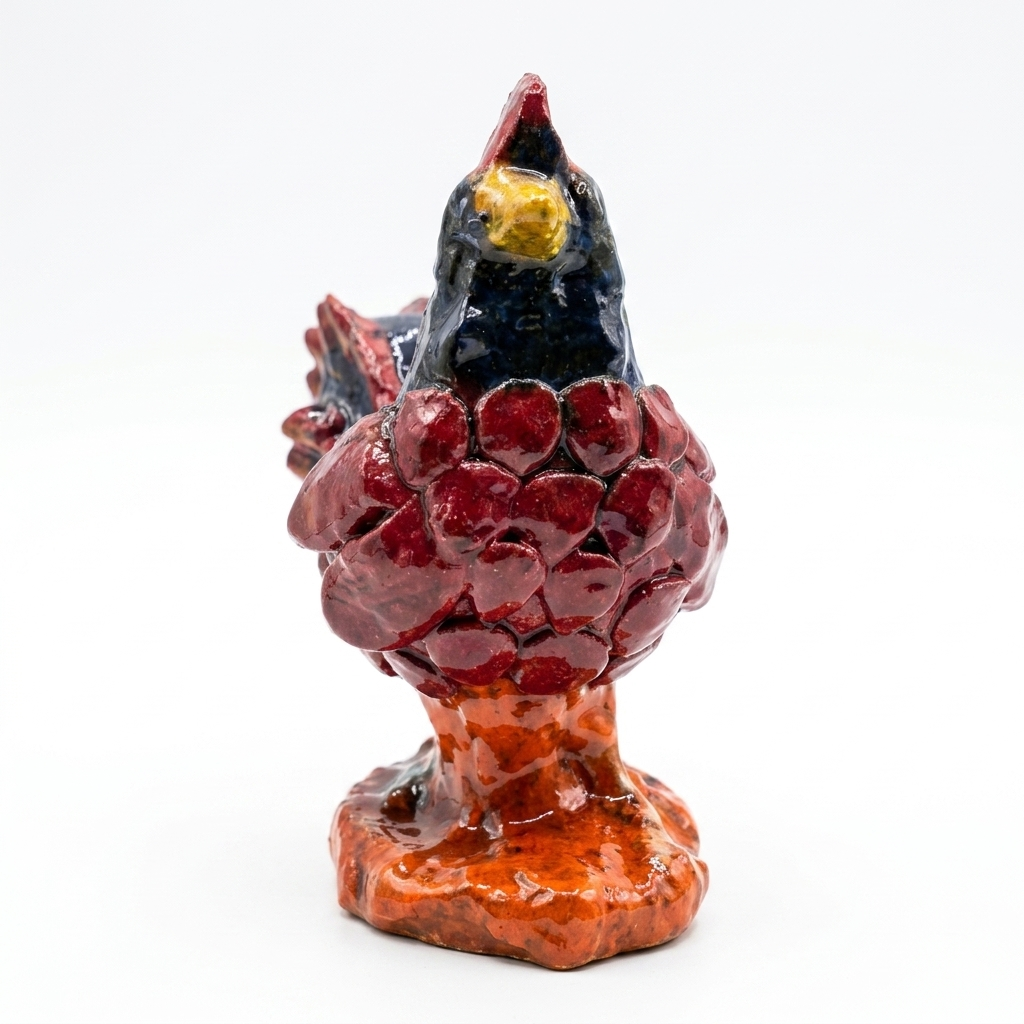 Gallito de Cerámica Vidriada de San José de Gracia, Michoacán (13 x 13 cm)