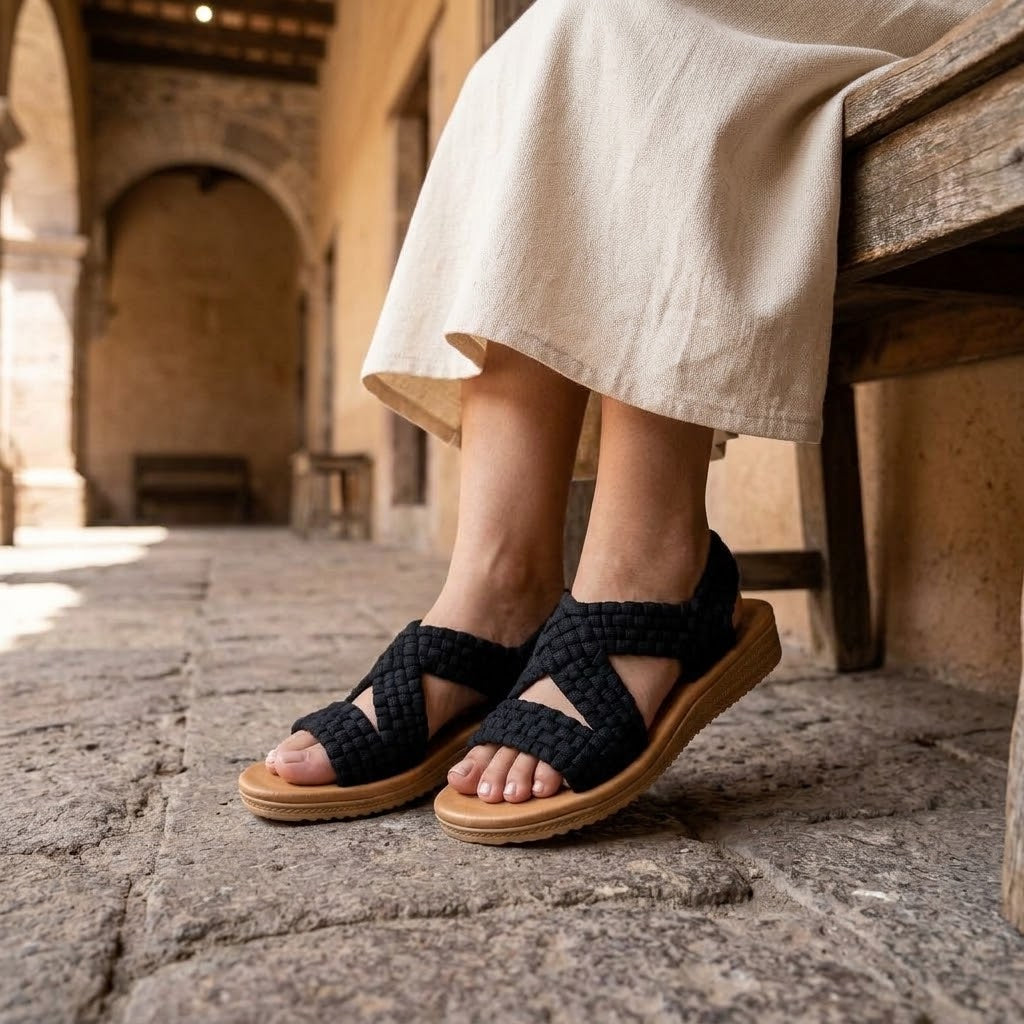 Huarache de Trapillo Cruzado con Tacón