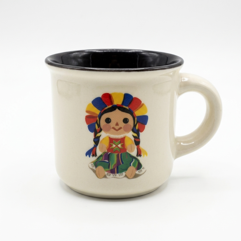 Set de 6 Tazas de Porcelana para Café Expreso - Colección Surtida de Arte Mexicano (90 ml)
