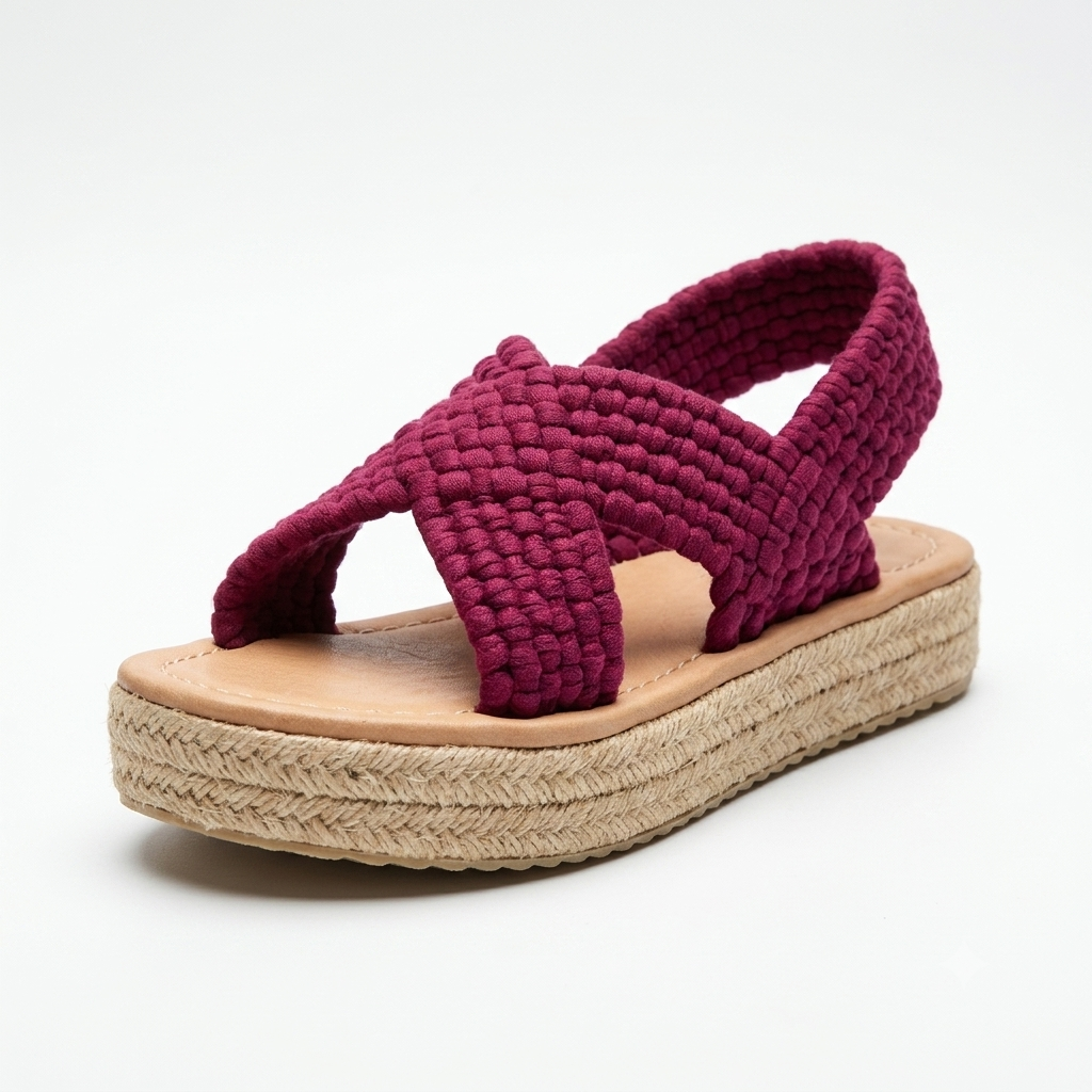 Huarache Artesanal de Trapillo con Plataforma para Dama – Tejido a Mano en Michoácan