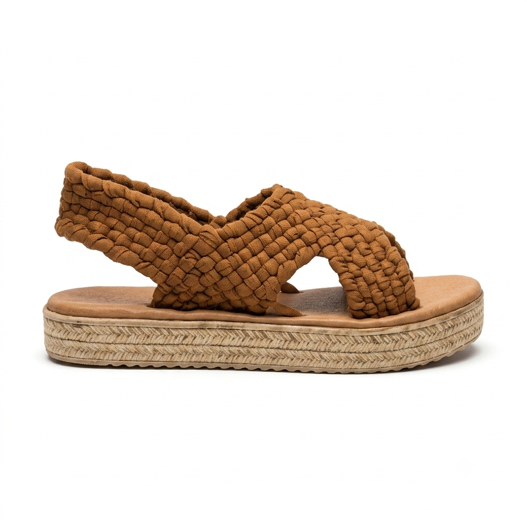 Huarache Artesanal de Trapillo con Plataforma para Dama – Tejido a Mano en Michoácan