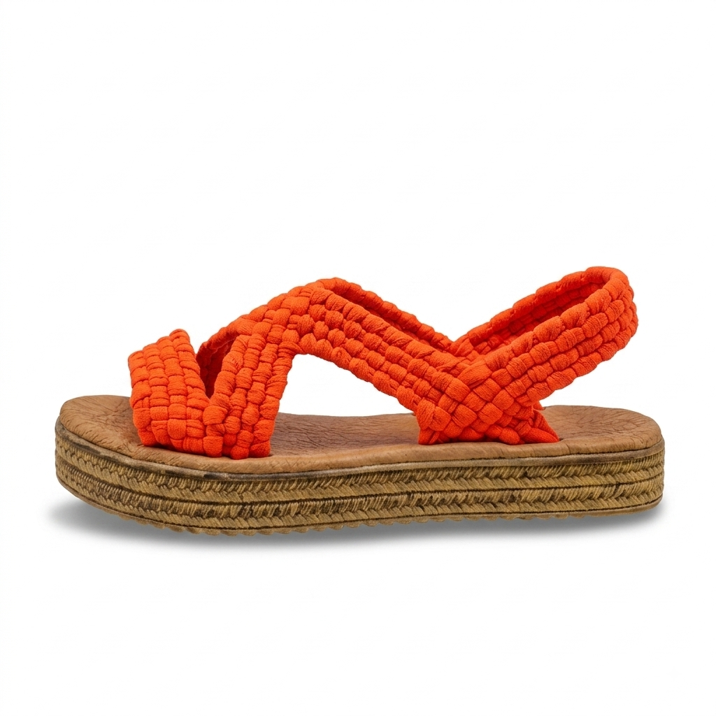 Huarache Artesanal de Trapillo con Plataforma para Dama – Tejido a Mano en Michoácan