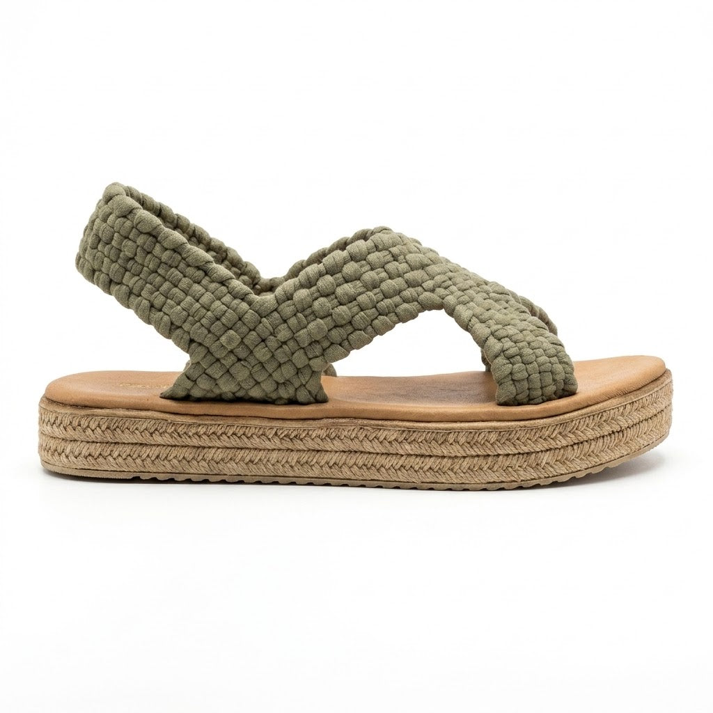 Huarache Artesanal de Trapillo con Plataforma para Dama – Tejido a Mano en Michoácan