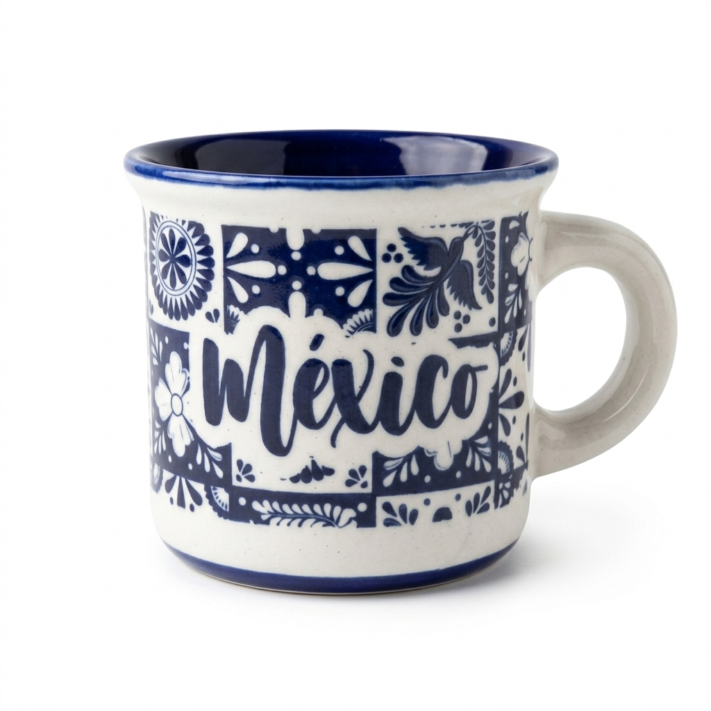 Set de 6 Tazas de Porcelana para Café Expreso - Colección Surtida de Arte Mexicano (90 ml)