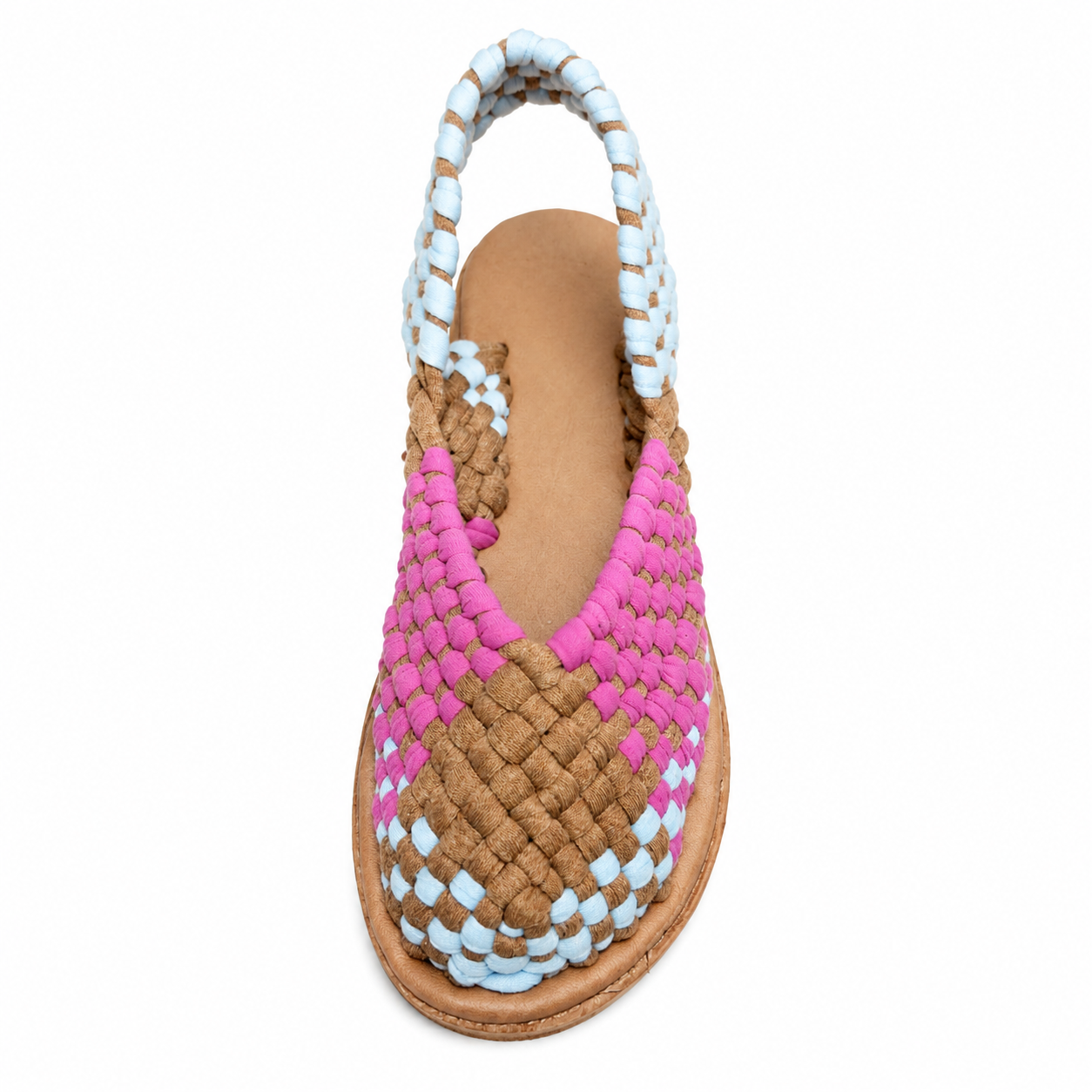 Huarache de Trapillo Cerrado con Plataforma para Dama - Tejido a Mano