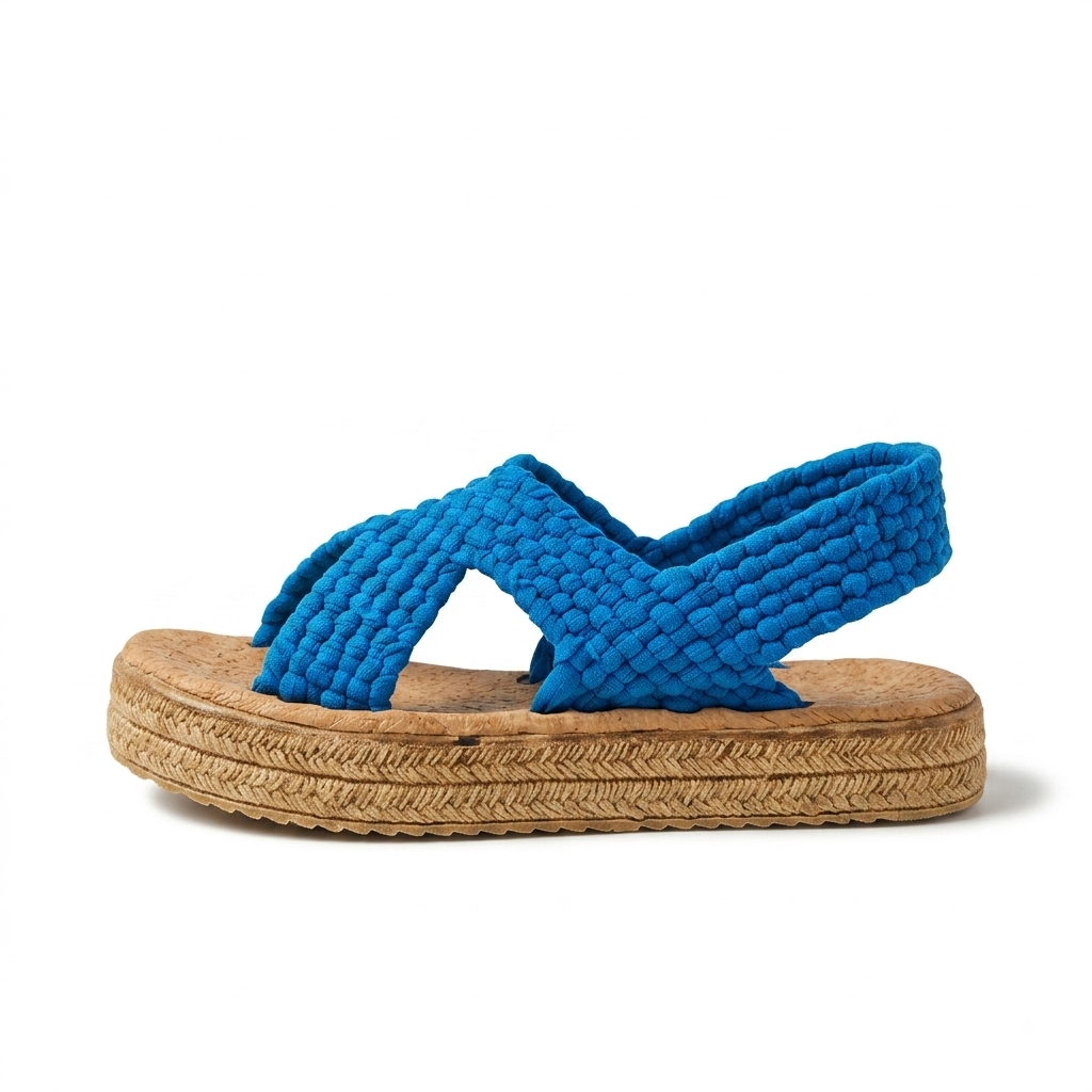 Huarache Artesanal de Trapillo con Plataforma para Dama – Tejido a Mano en Michoácan