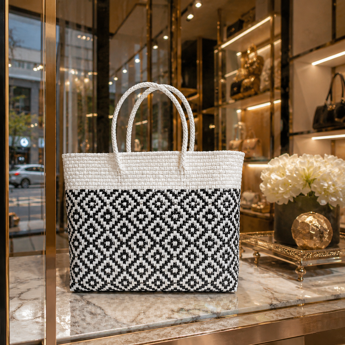 Bolsa de Mercado Artesanal Tejida a Mano – Varios Tamaños