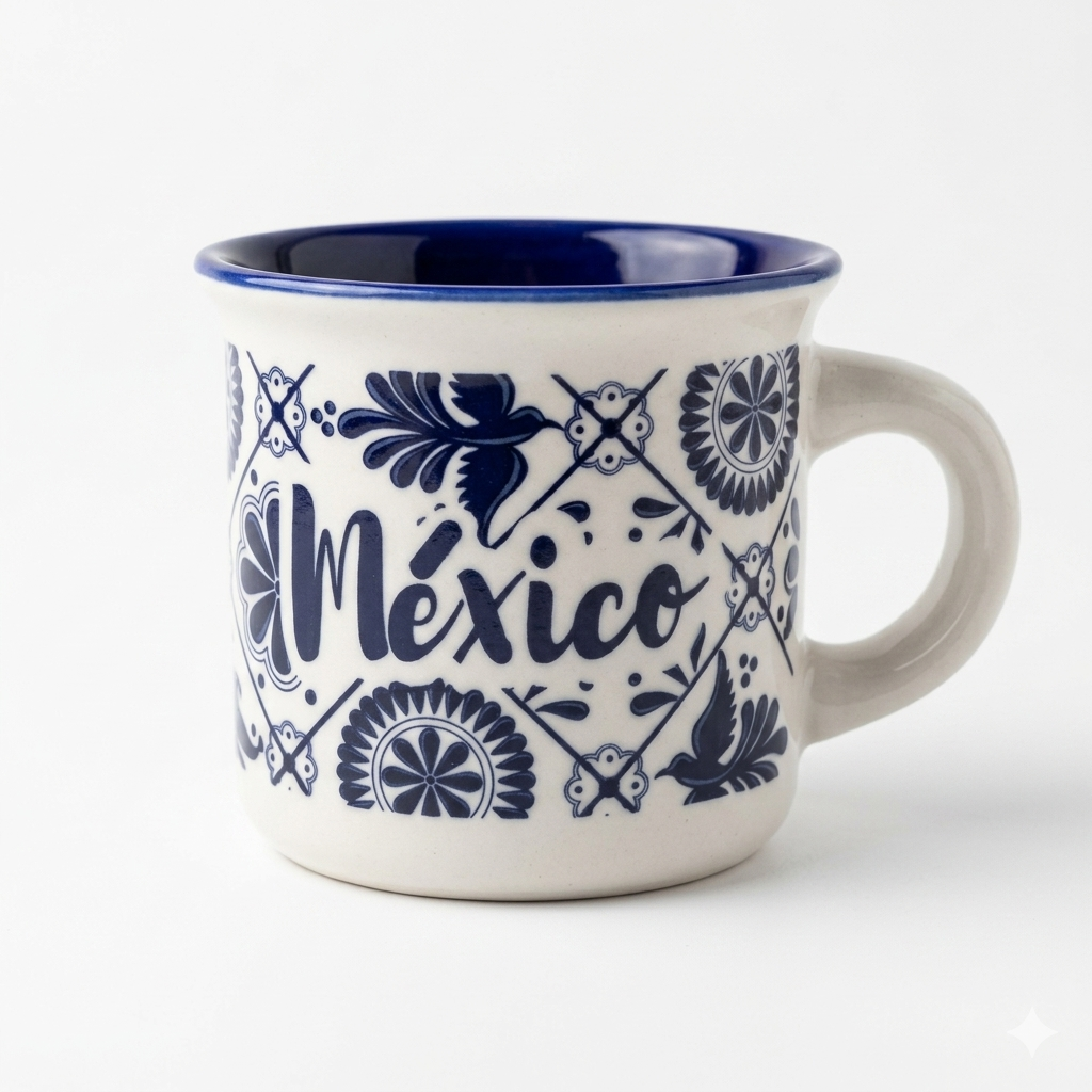 Set de 6 Tazas de Porcelana para Café Expreso - Colección Surtida de Arte Mexicano (90 ml)