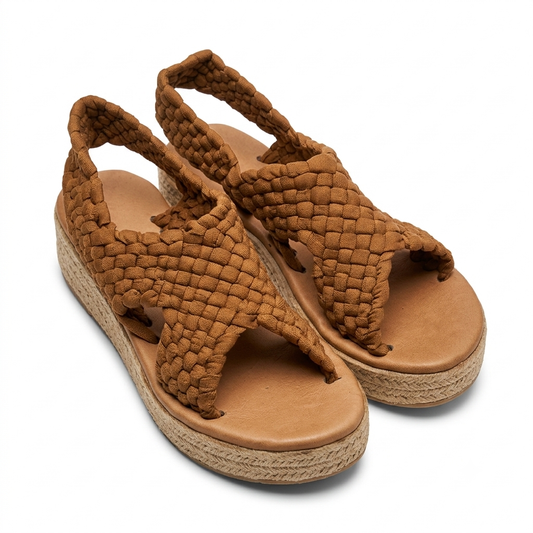 Huarache Artesanal de Trapillo con Plataforma para Dama – Tejido a Mano en Michoácan